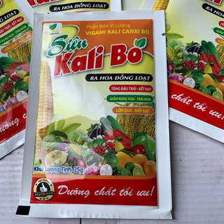 Phân bón Siêu kali bo, siêu bo, canxibo gói 25g kích thích ra hoa đậu quả, sai quả, giảm rụng hoa, trái non, to quả