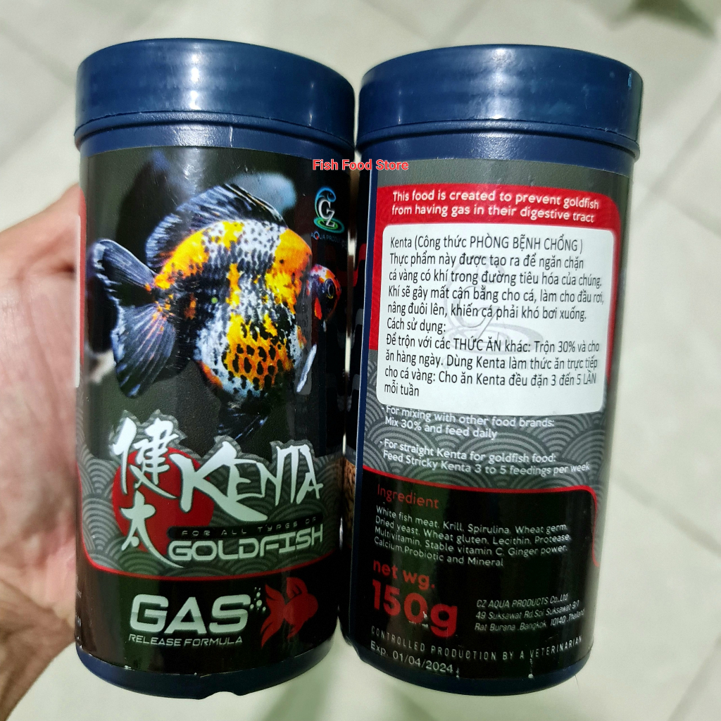 Cám Cá Vàng KenTa Gas, Thức ăn hạt Chìm, Chống Chổng Bụng Cá Vàng. Hàng Thái Lan