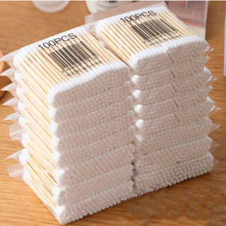 Bịch tăm bông 100 que thân gỗ (thân thiện với môi trường)