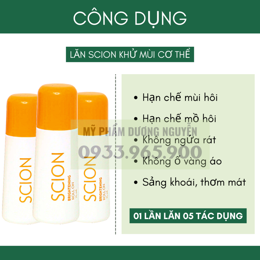 Lăn Scion Chính Hãng Khử Mùi Cơ Thể Đặc Biệt Hôi Nách Hôi Chân 75ml