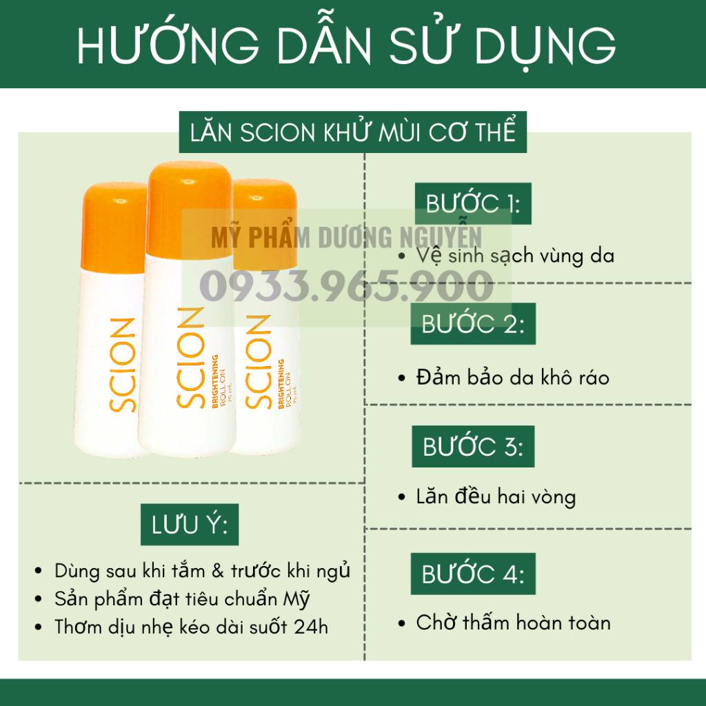 Lăn Scion Chính Hãng Khử Mùi Cơ Thể Đặc Biệt Hôi Nách Hôi Chân 75ml