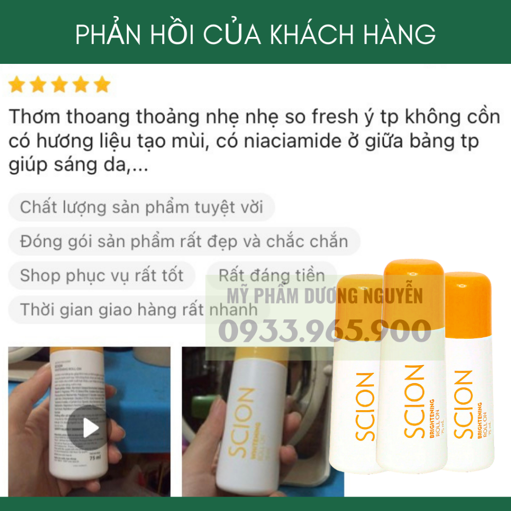 Lăn Scion Chính Hãng Khử Mùi Cơ Thể Đặc Biệt Hôi Nách Hôi Chân 75ml