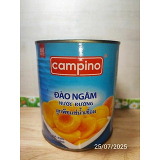 Lon 480gr đào miếng ngâm dbent