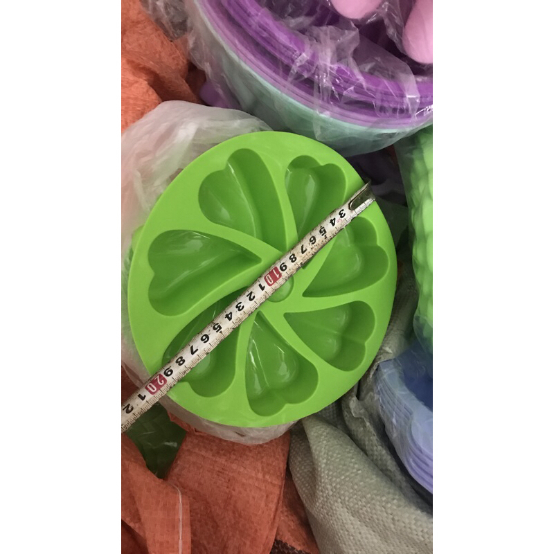 Khuôn silicon vỉ 7 tim in xôi- thạch- rau câu