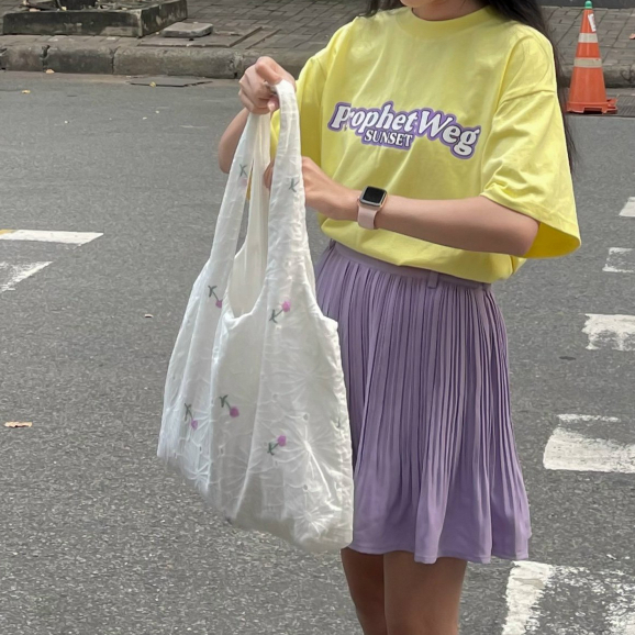 Túi vải xô thêu hoa đi học đi chơi