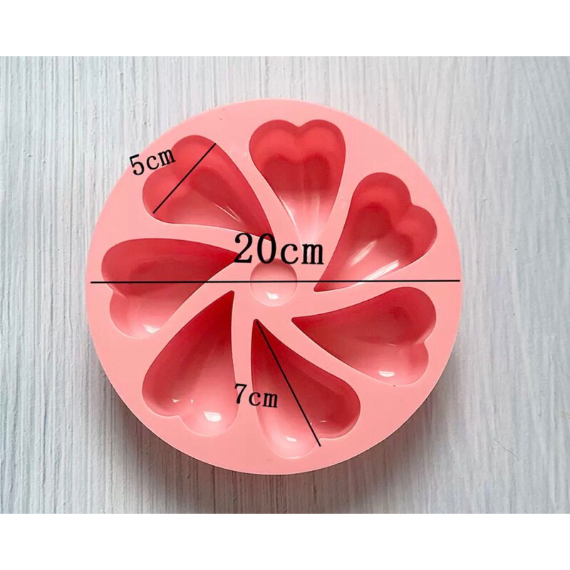 Khuôn silicon vỉ 7 tim in xôi- thạch- rau câu