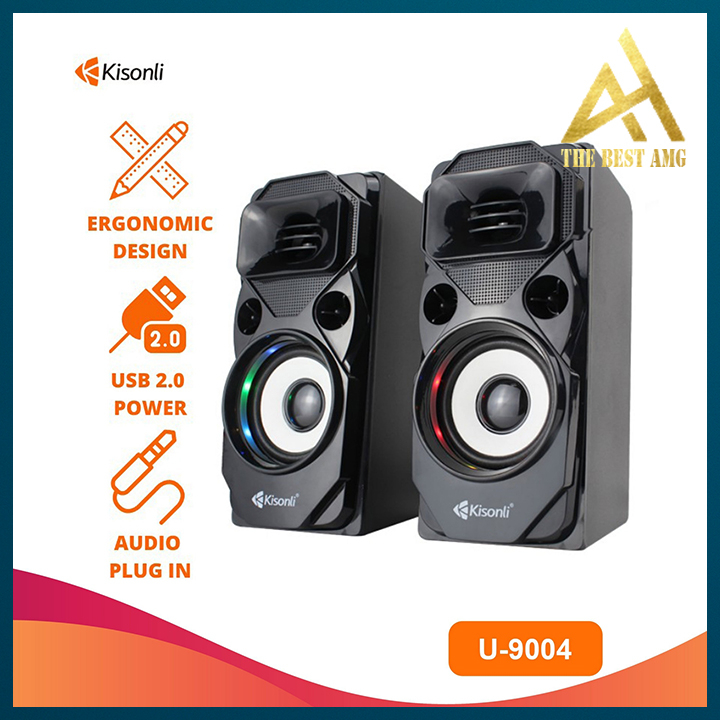 Loa Máy Tính Để Bàn Có Dây Led Rgb 2.0 Kisonli U9004 - Loa Vi Tính PC Laptop Âm Thanh Cực Mạnh Bass Siêu Trầm
