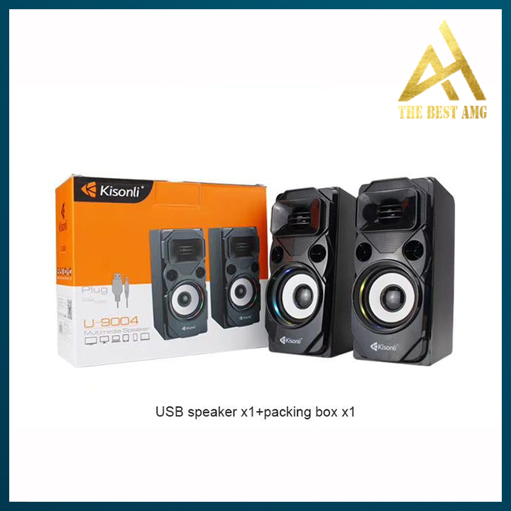 Loa Máy Tính Để Bàn Có Dây Led Rgb 2.0 Kisonli U9004 - Loa Vi Tính PC Laptop Âm Thanh Cực Mạnh Bass Siêu Trầm