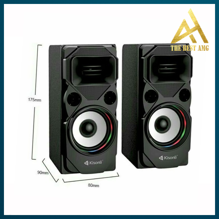 Loa Máy Tính Để Bàn Có Dây Led Rgb 2.0 Kisonli U9004 - Loa Vi Tính PC Laptop Âm Thanh Cực Mạnh Bass Siêu Trầm