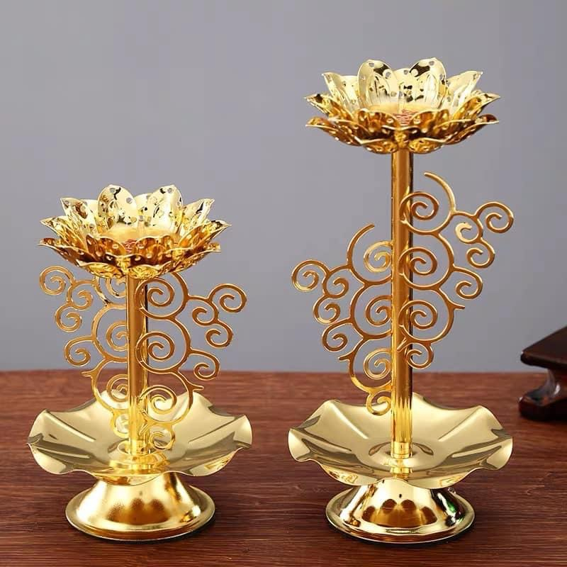 ĐẾ NẾN HOA SEN 1 NGỌN HỢP KIM