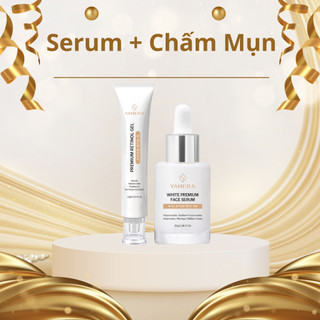 Bộ đôi giảm mụn và dưỡng trắng da YAHERA Gồm Gel chấm mụn 15g và serum dưỡng trắng 30g