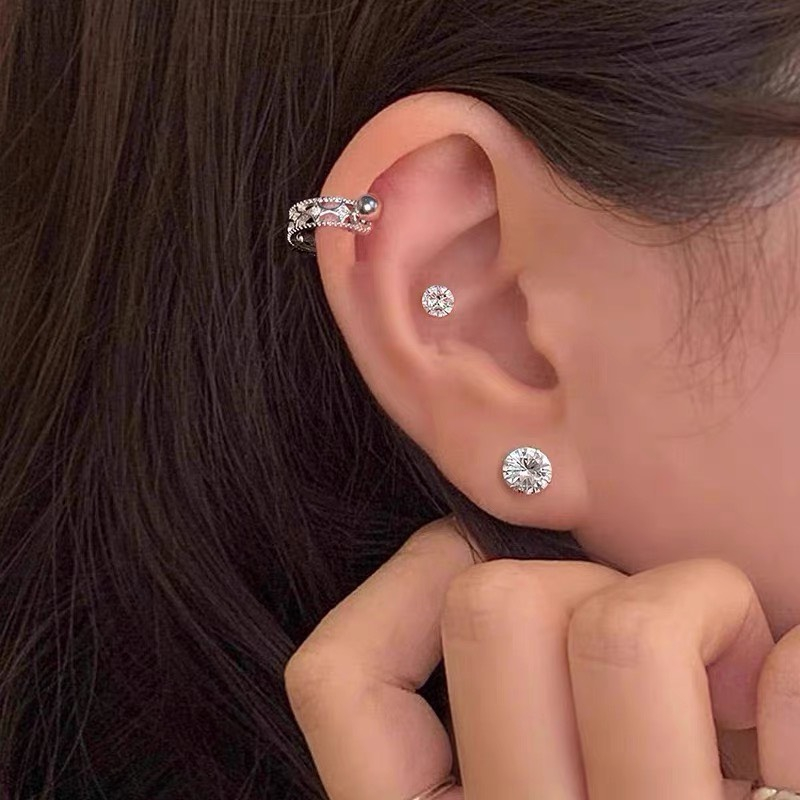 Bông tai - khuyên tai cá tính đẹp, chất liệu thép titan 100% không gỉ unisex phù hợp cho nam và nữ BEAR18 -BT103