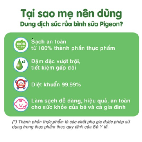 Dung dịch súc rửa bình sữa Pigeon 450ml thay thế B1