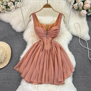 #3025 [Order] Đầm hai dây dáng A dáng xòe siêu xinh