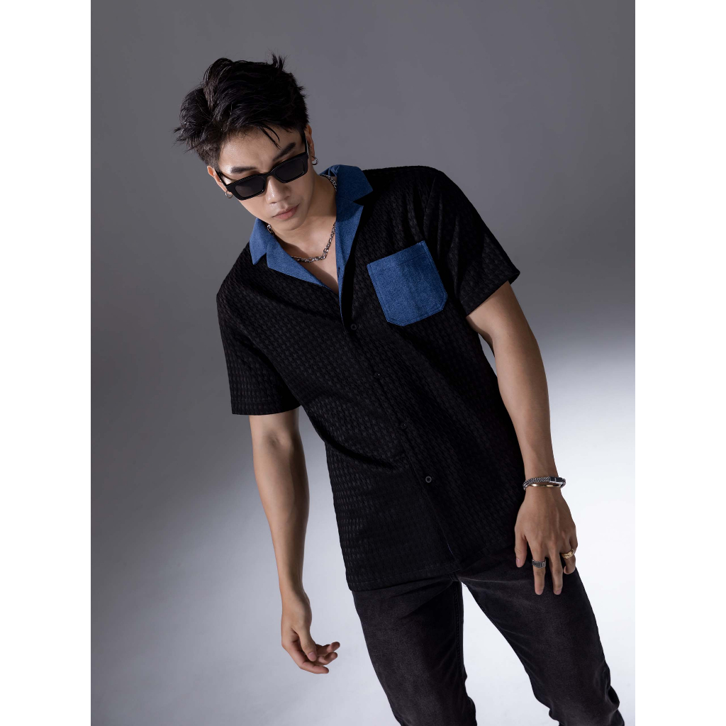 Áo Sơ Mi Nam Blue Collar Mininet, Chất Vải Cotton Dệt Blend Thoải Mái, SM0061, SOMEHOW