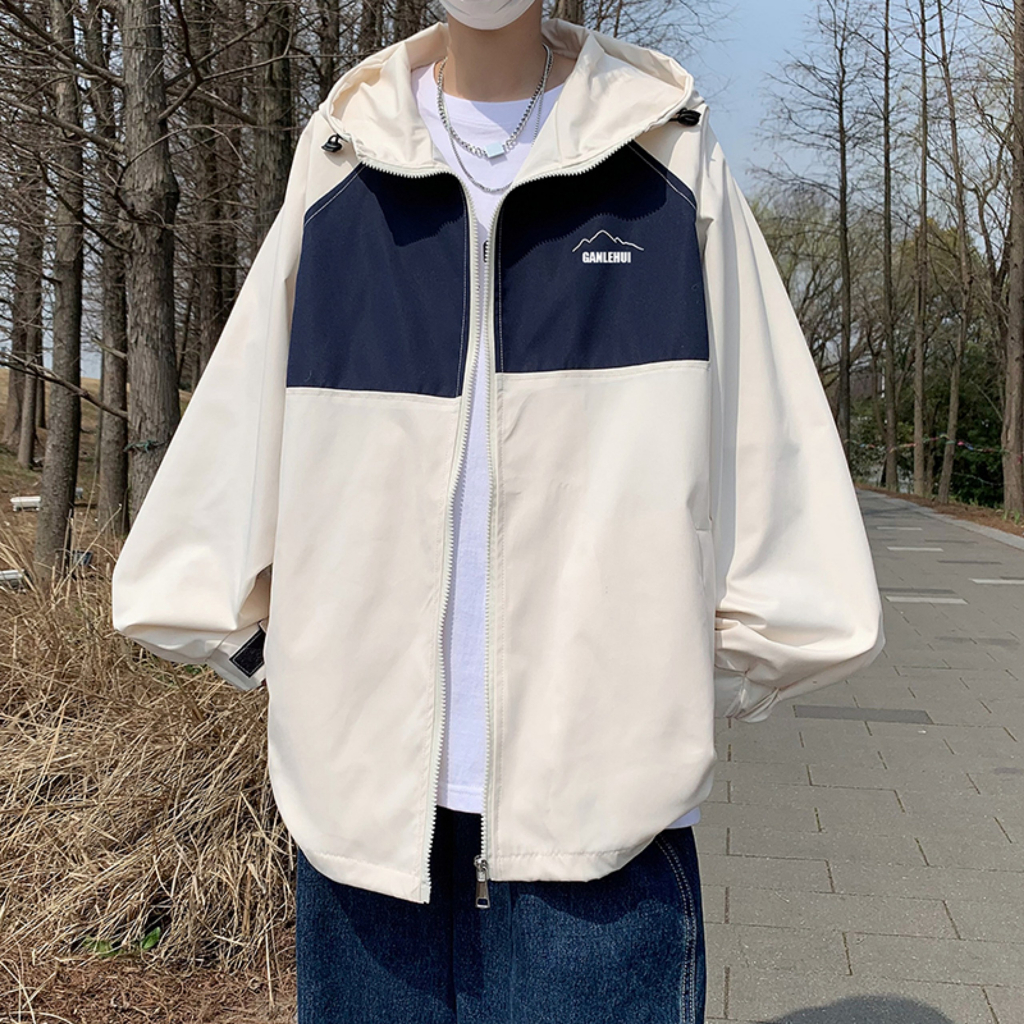 Áo khoác gió nam nữ 2 lớp học sinh from rộng kiểu giáng unisex phối thân 2 màu siêu hót camping wat hót trend 2023