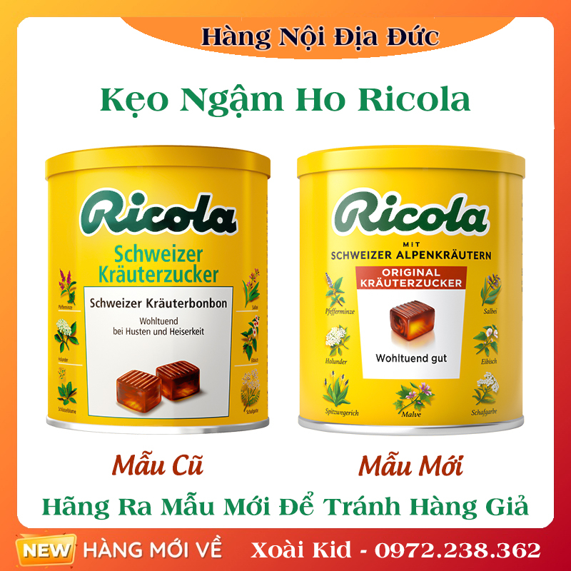 [DATE MỚI ĐỦ BILL] Kẹo ngậm ho thảo mộc Ricola Original Herb 250gr Đức
