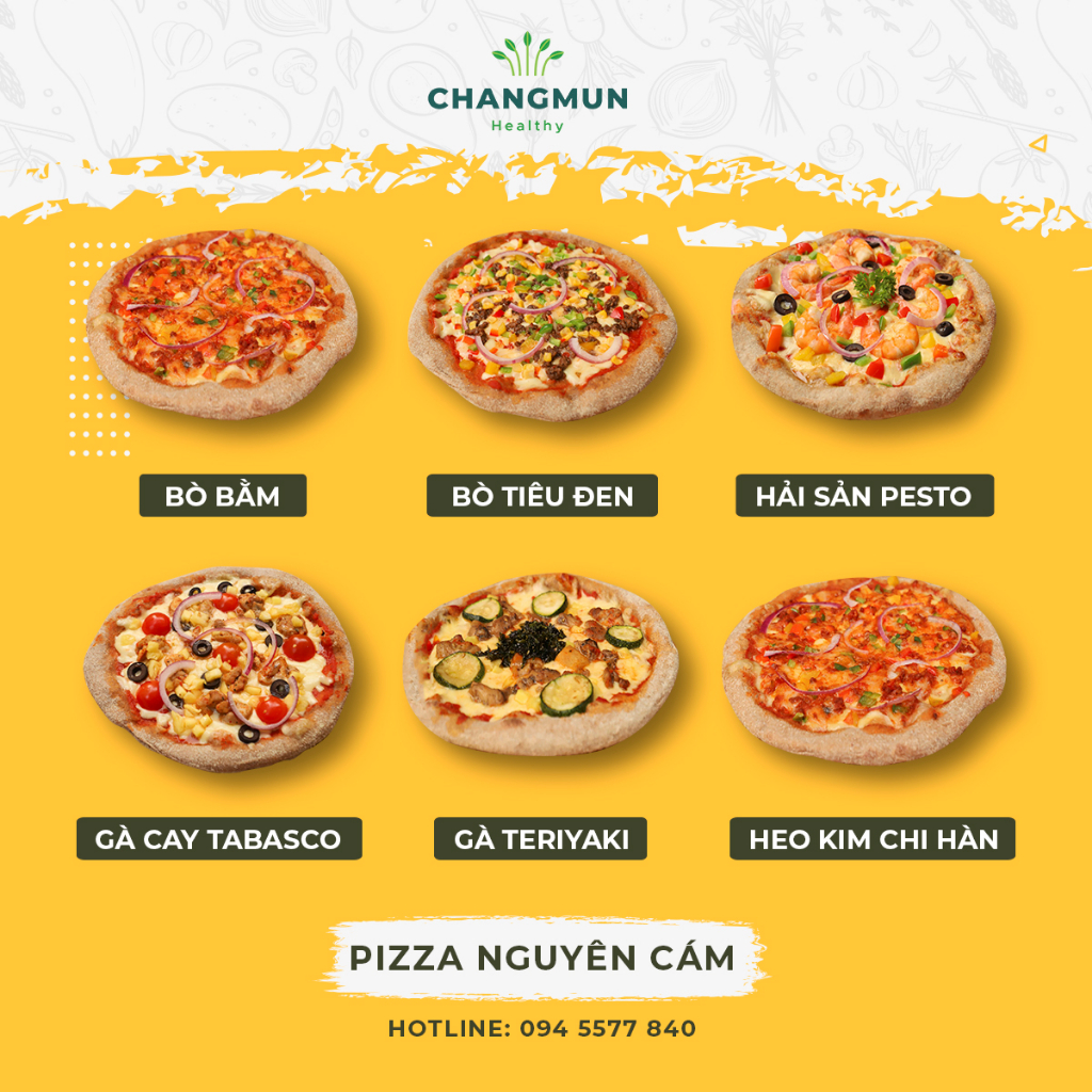 Bánh Pizza Nguyên Cám chuẩn vị Ý 𝐂𝐡𝐚𝐧𝐠𝐦𝐮𝐧 𝐇𝐞𝐚𝐥𝐭𝐡𝐲 size 18cm 270gr