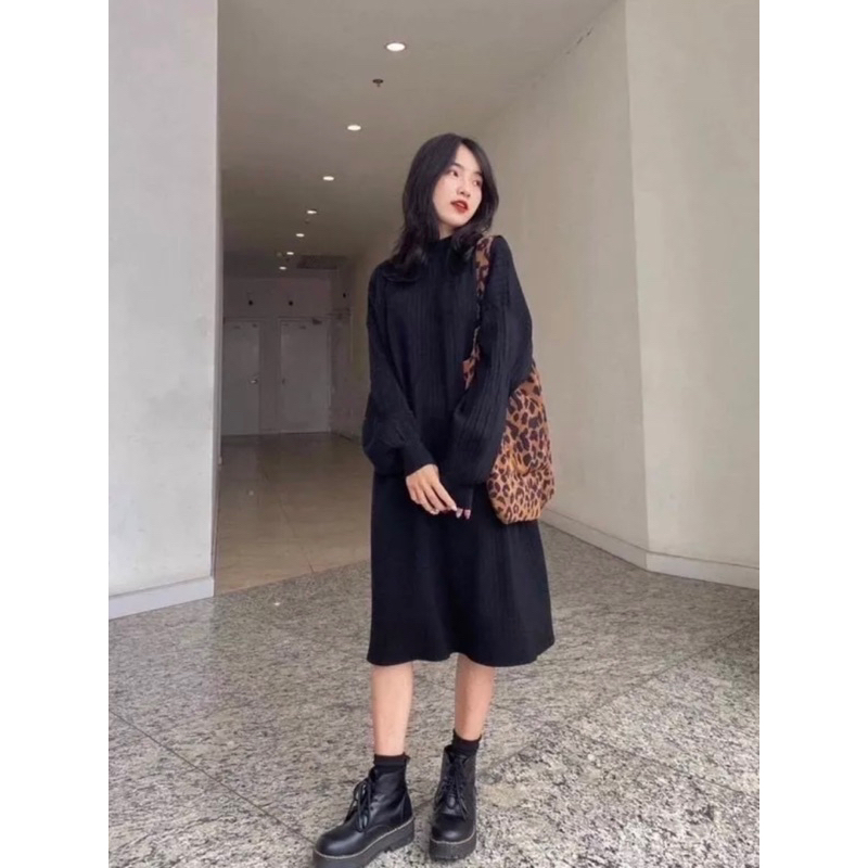 Váy thun tăm trơn