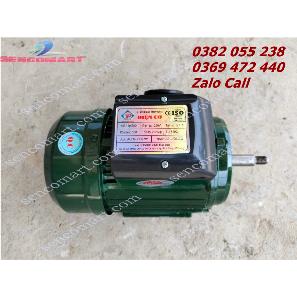 Motor điện 220v 750w vòng quay 2900v/p lõi đồng