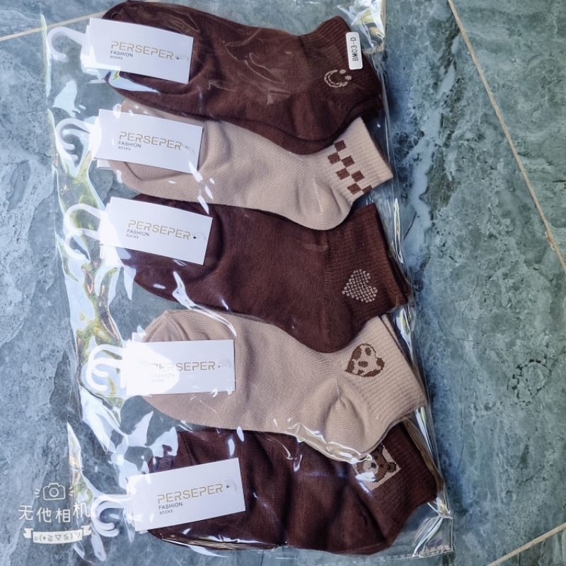 Sỉ 10 đôi tất cổ ngắn nhiều mẫu ,in hình chất cotton phối màu