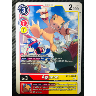 Thẻ bài digimon bt13-008 - agumon - digimon - common