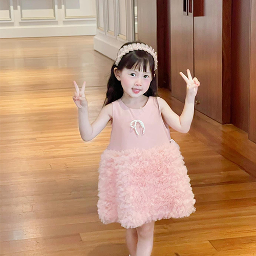 Đầm công chúa bé gái mầu hồng váy bé gái váy dự tiệc sinh nhật