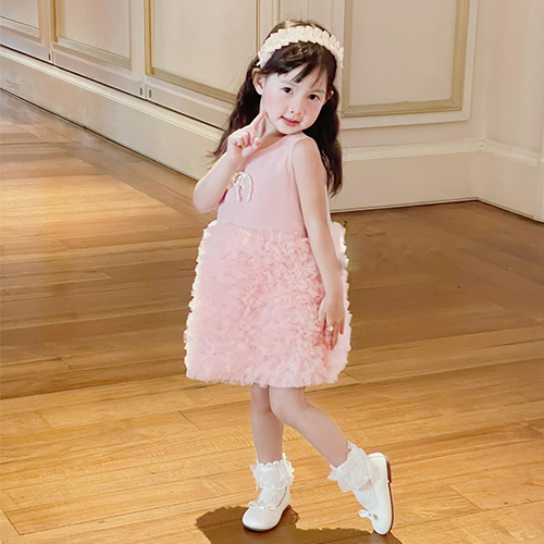 Đầm công chúa bé gái mầu hồng váy bé gái váy dự tiệc sinh nhật