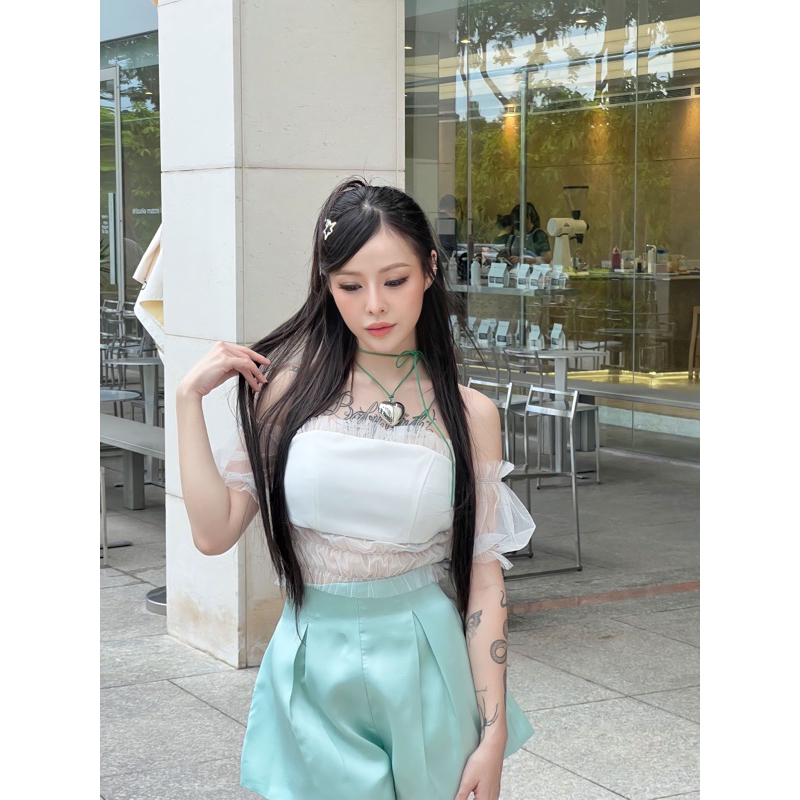 ÂME.STUDIO| Áo hở vai ren trắng - Lucy Top