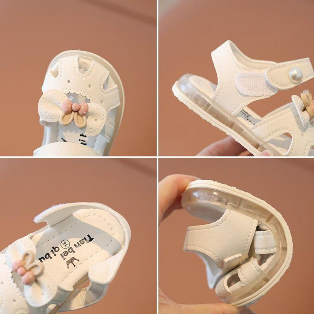 Dép Tập Đi Nơ Thỏ Có Đèn Led Siêu xᶖnh Siêu Dễ Thương Cho Các Bé