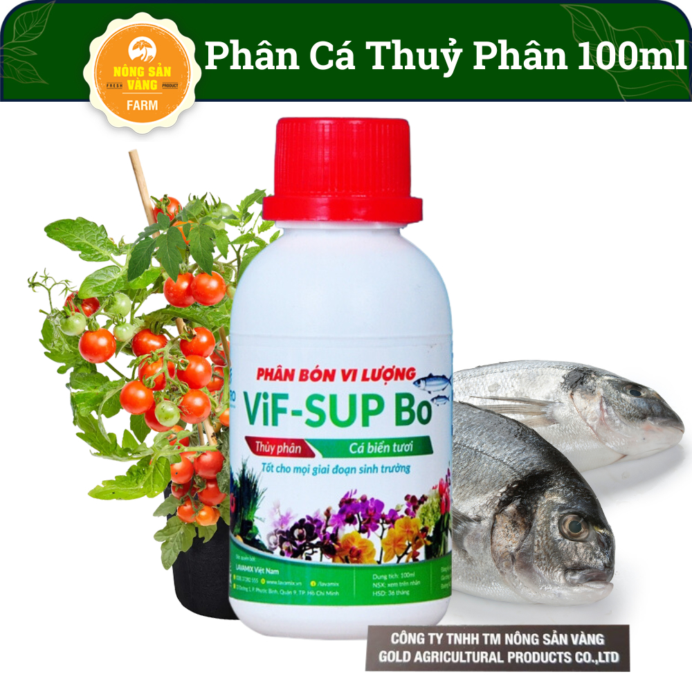 Phân Cá Biển Tươi Thuỷ Phân 100ml (Phân Bón Vi Lượng ViF-SUP Bo) , Tốt Cho Mọi Gia Đoạn Sinh Trưởng - Nông Sản Sản