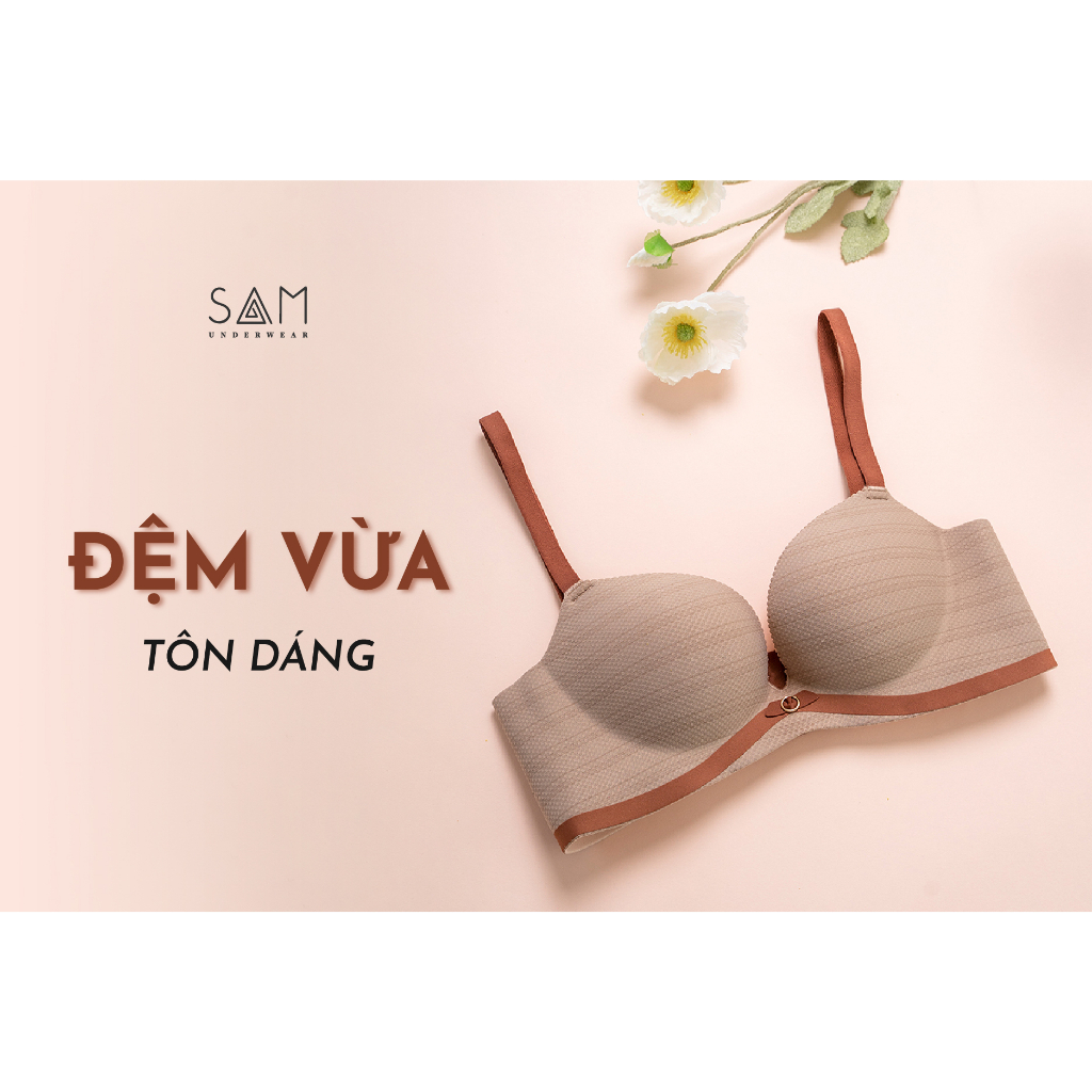 Áo lót nữ Sam Underwear su đúc không gọng, đệm kép 3cm, ôm nâng tạo khe tốt Fanmei 6458