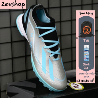 Giày đá bóng X Crazyfast.1 Messi Xanh Bạc, giày bóng đá nam, giày đá banh đã khâu đế - 2EVSHOP