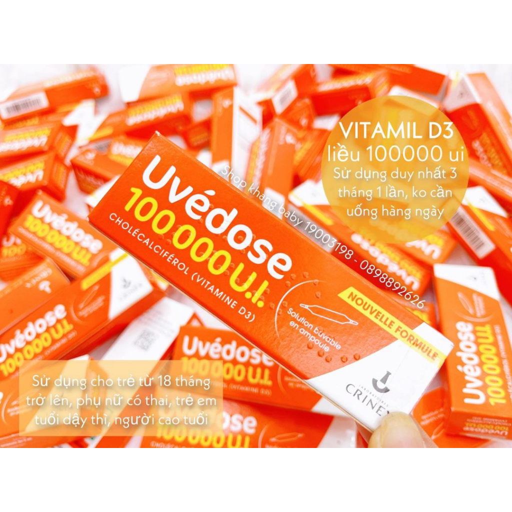Vitamin D3 Uvedose liều cao 100000 UI 18M - Shop Khang Baby