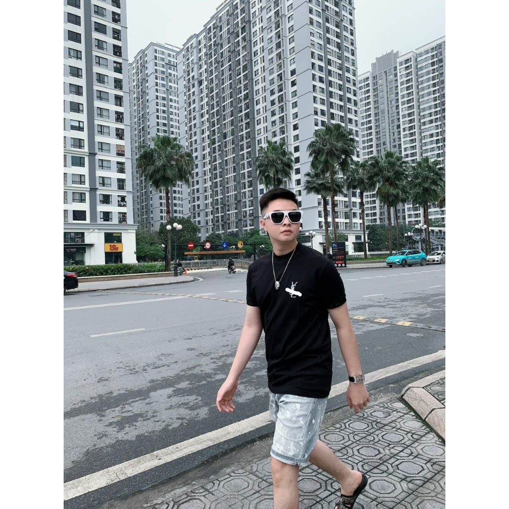 Áo Thun Kim Tuyến Nam Nữ Y.S.L Full Box Full Bill From Siêu Cấp Tay Lỡ Chất Liệu Cotton, Thời Trang Nam Siêu Cấp
