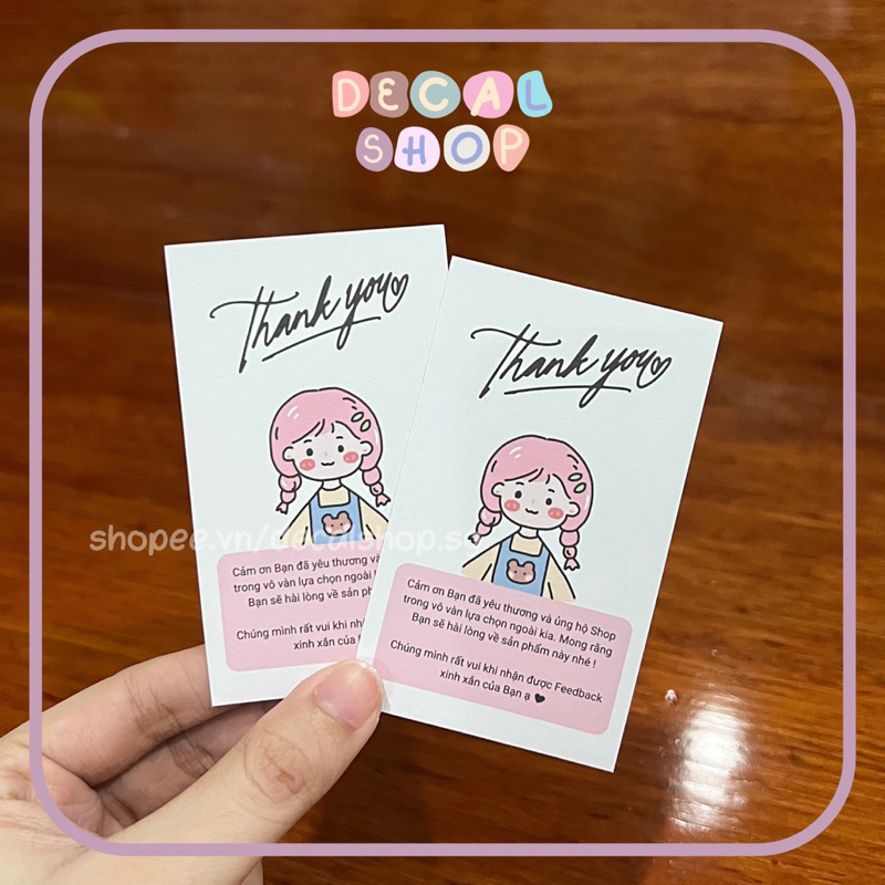 100 Tờ Cảm Ơn, Thank You - In 1 Mặt - Giấy 180gsm Không Cán Màng