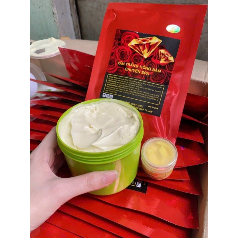 Combo kem tẩy mạnh Thái Lan, set tắm trắng hồng sâm và kích trắng x6