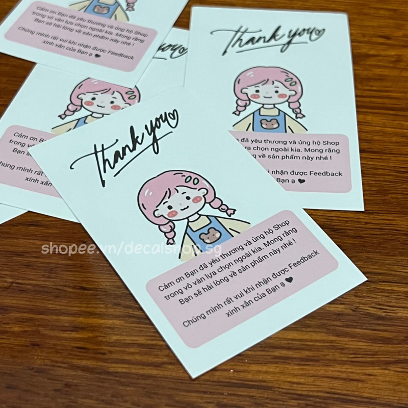 100 Tờ Cảm Ơn, Thank You - In 1 Mặt - Giấy 180gsm Không Cán Màng