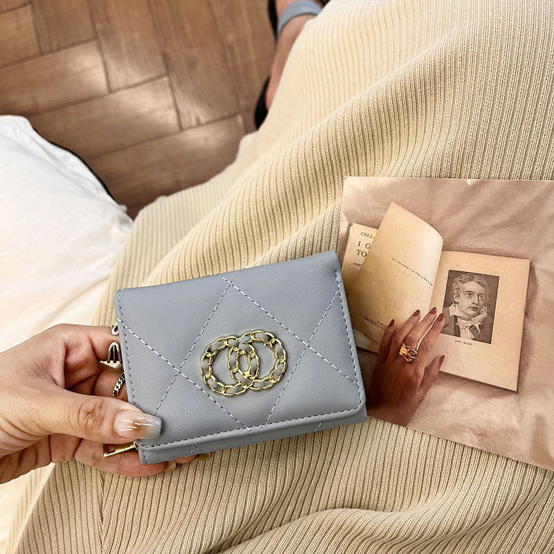 Ví nữ cầm tay mini Scarlet da bóng mềm gấp gọn 24S