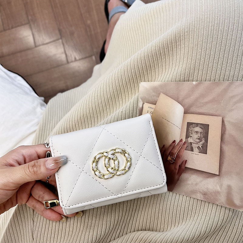 Ví nữ cầm tay mini Scarlet da bóng mềm gấp gọn 24S