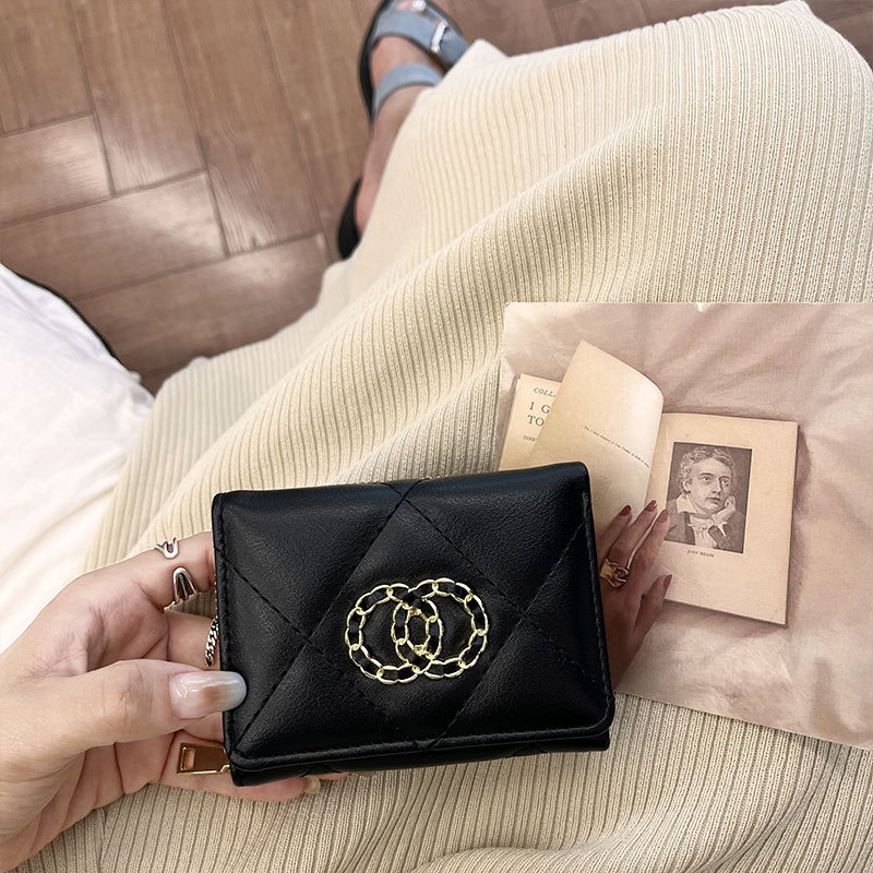 Ví nữ cầm tay mini Scarlet da bóng mềm gấp gọn 24S