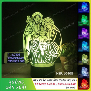 Đèn thờ led 16 màu Gia đình thánh gia, Đèn tranh thờ gia đình thánh gia, Đèn thờ công giáo