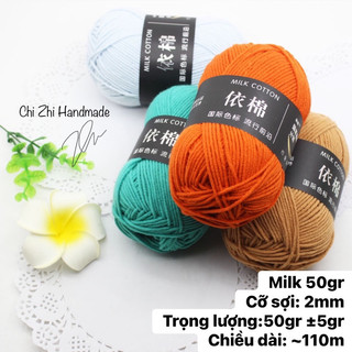 Len milk cotton mác đen 50gr | bảng 1