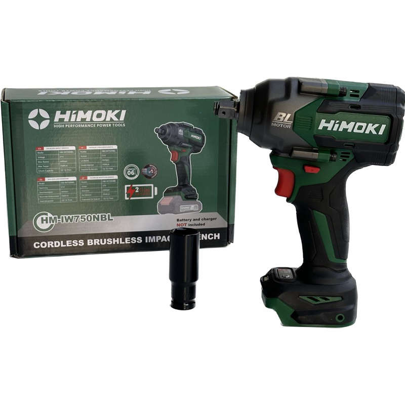 Thân máy siết bulong Himoki HM-IW750NBL Không Chổi Than - Máy Văn Ốc chân pin phổ thông bảo hành chí
