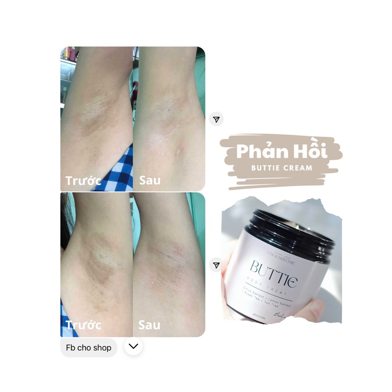 Kem dưỡng Butty Cream giảm thâm vùng nách, mông mỹ phẩm handmade