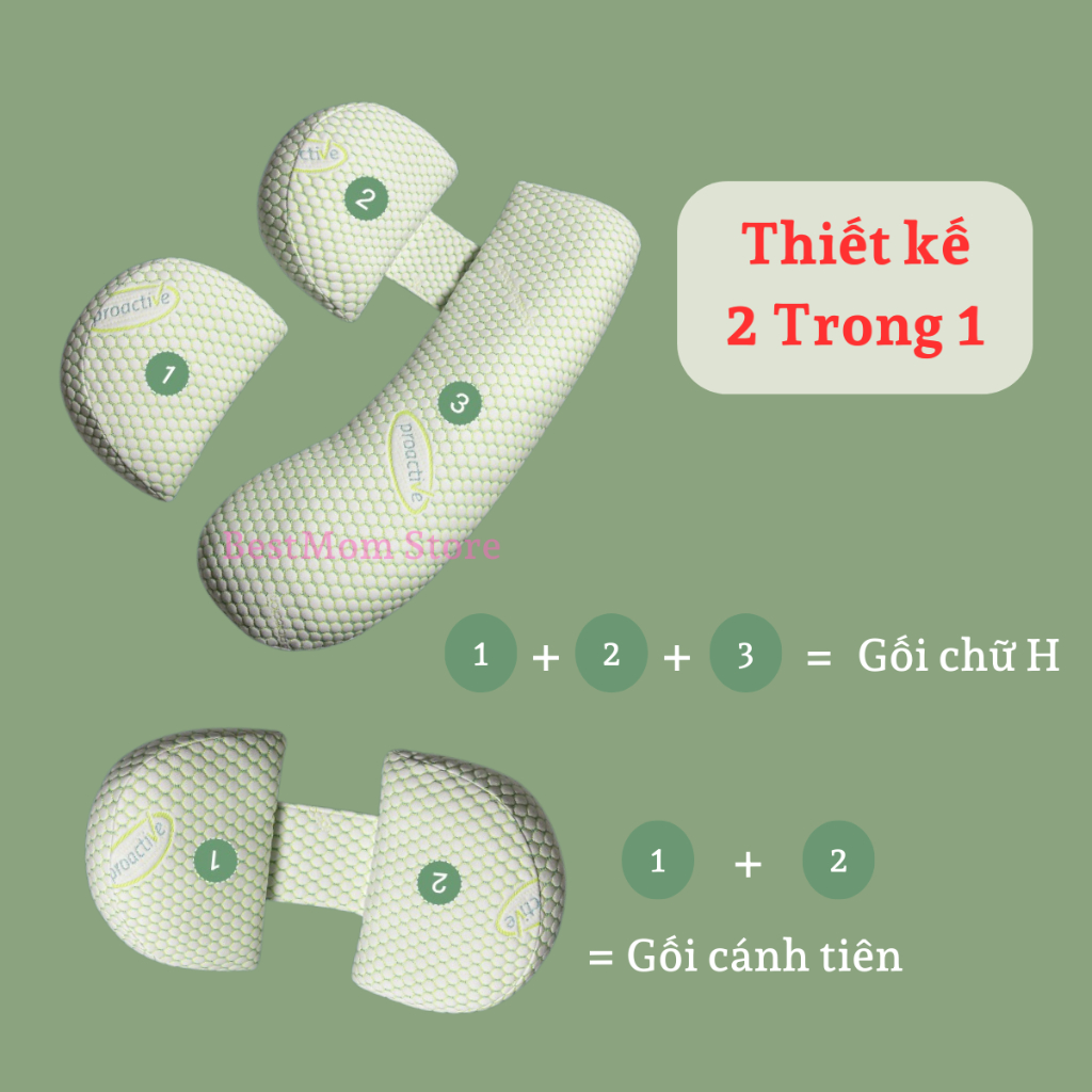 Gối ôm bà bầu cánh tiên 2 trong 1 BestMom giúp mẹ bầu ngủ ngon, giảm đau lưng, dùng được sau sinh