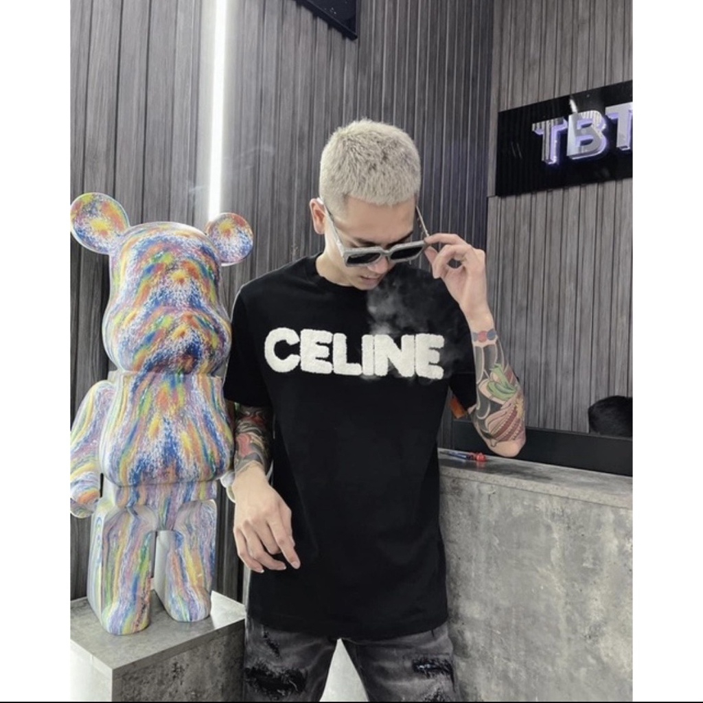 Áo Phông Nam Nữ Logo chữ in Siêu Đẹp áo thun cộc tay unisex form dáng rộng Cotton Co Giãn Cháy Phố Cực Hot