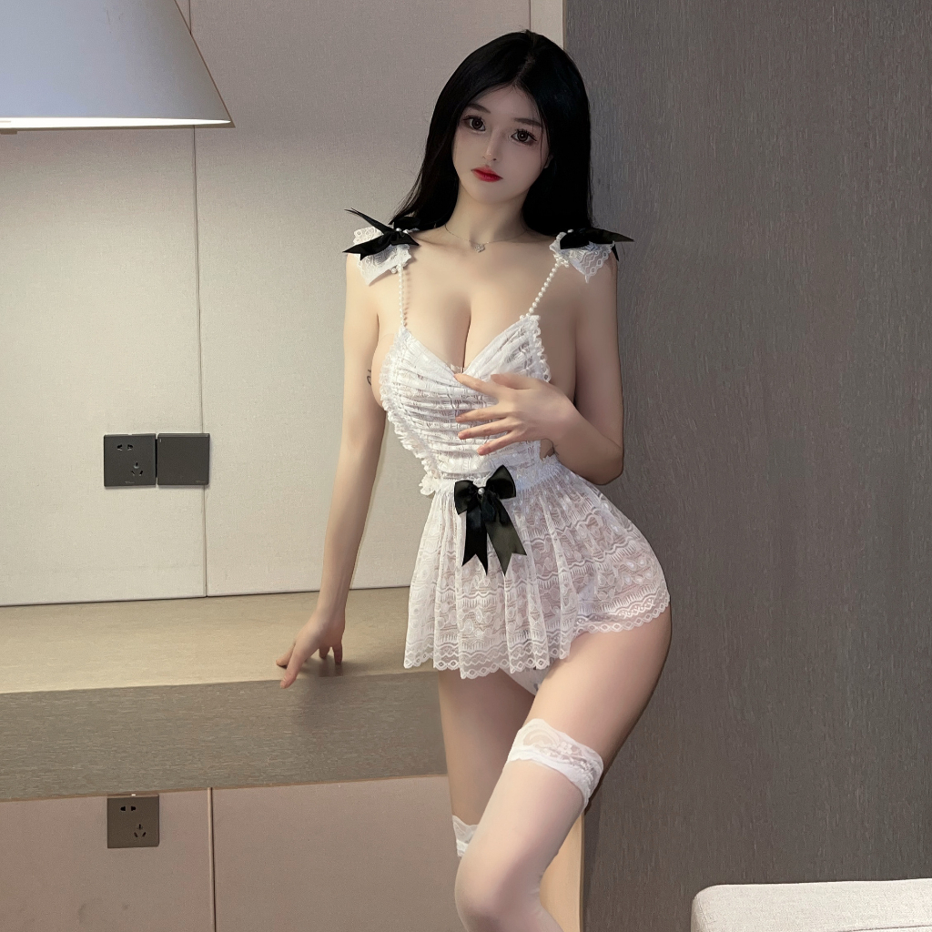 Váy ngủ cô hầu gái sexy dễ thương ren xuyên thấu gợi cảm cosplay nàng giúp việc kèm quần lót xẻ đáy đính hạt N375 - HCM | BigBuy360 - bigbuy360.vn