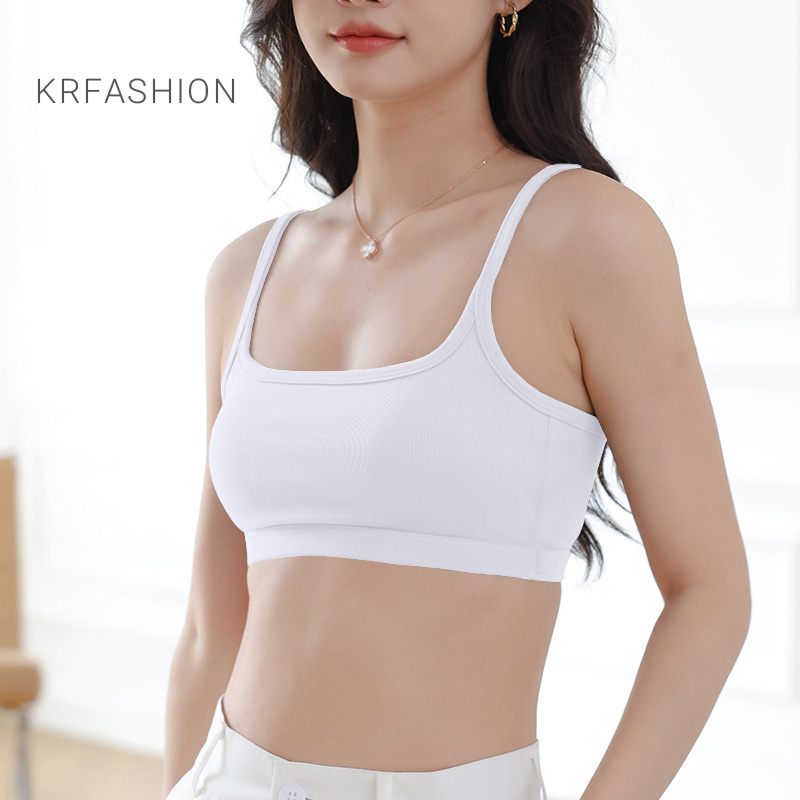 Áo Bra nữ 2 Dây ngắn Trơn Quây ngang AN402- có Đệm ngực Chất Thun cotton hai dây croptop Krfashion