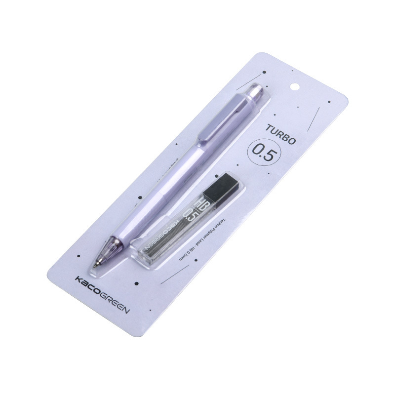 Bút Chì Bấm Kaco Turbo Ngòi 0.5mm - Bút Chì Bấm Cơ Học Kèm Hộp Ngòi HB Chống Gãy Chất Lượng Cao Màu Pastel